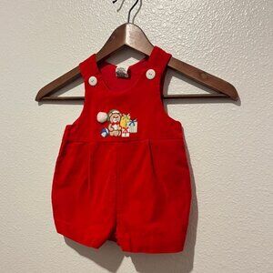 Vintage Velvet Baby outfit Teddy Bear Christmas Detail 100% Cotton